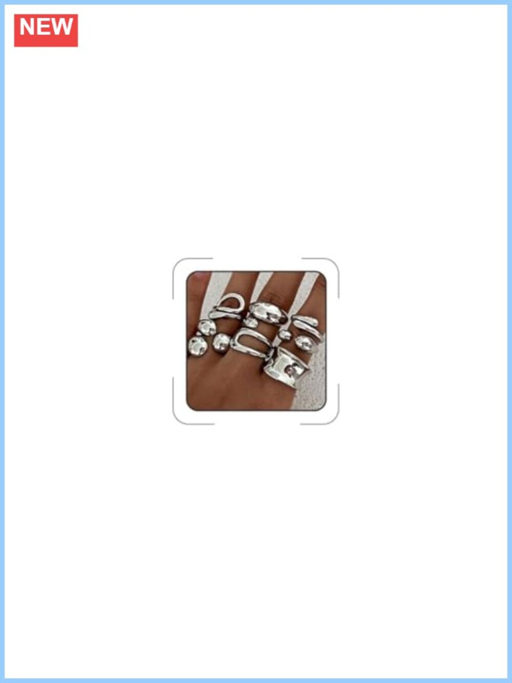Chunky Stacking Rings Set Adjustable Open Statement Ring Jewelry Gift